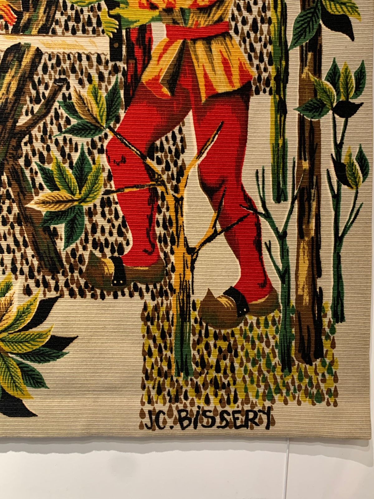 2677.0 Mid Century Tapestry “Moyen âge”Signed By Jean Claude Bissery photo