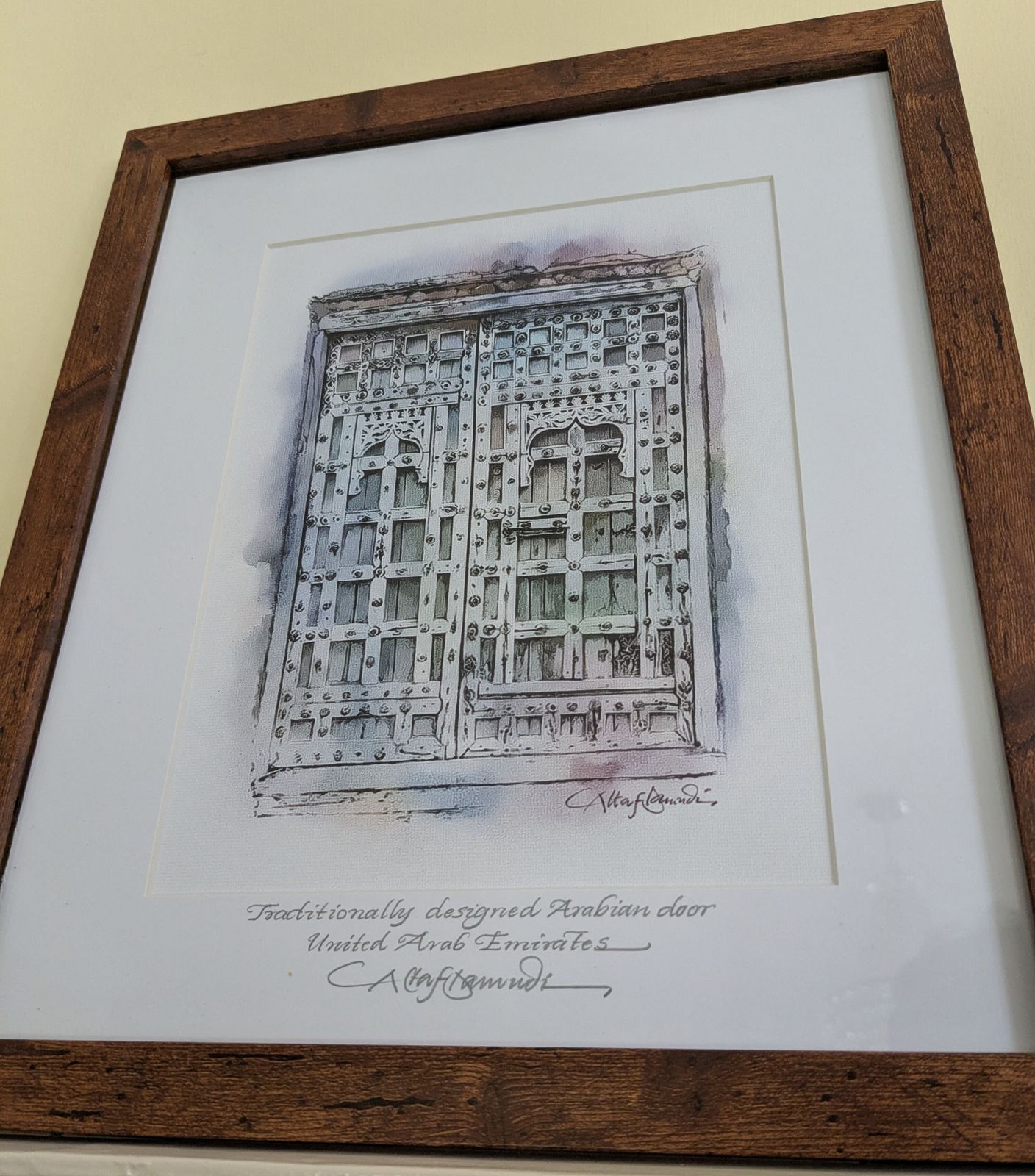 Vintage Set Of Three Framed Painted Prints Of Arabian Doorways photo 640.0