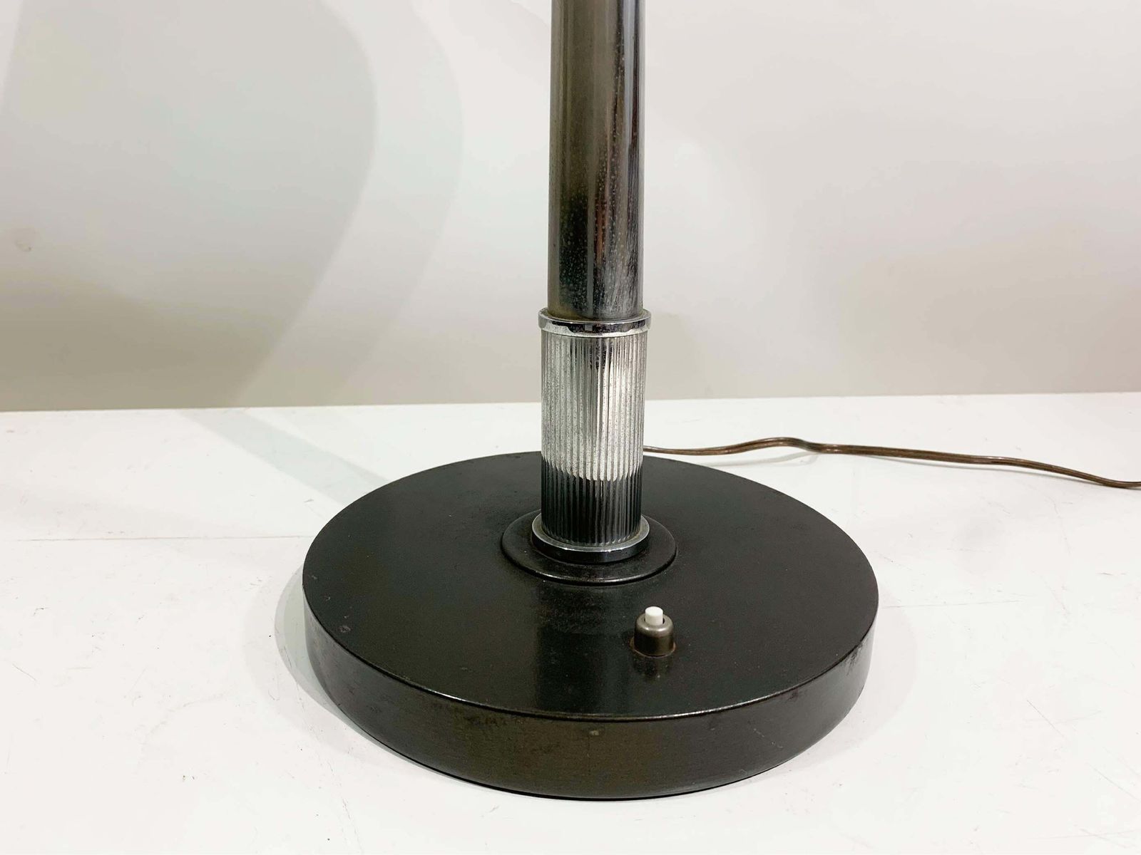 20th Century Vintage Table Lamp, Milk Glass Shade And Metallic Rod photo 1338.0