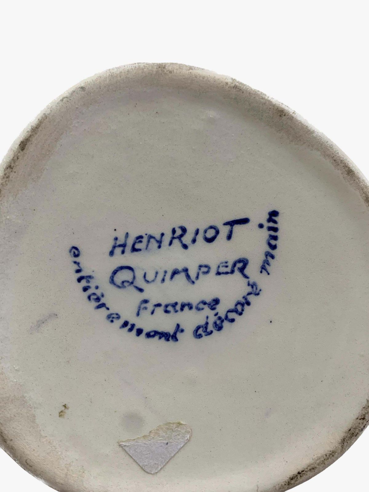 photo vintage Set Of French Henriot Quimper Figural Liquor Bottles Signed