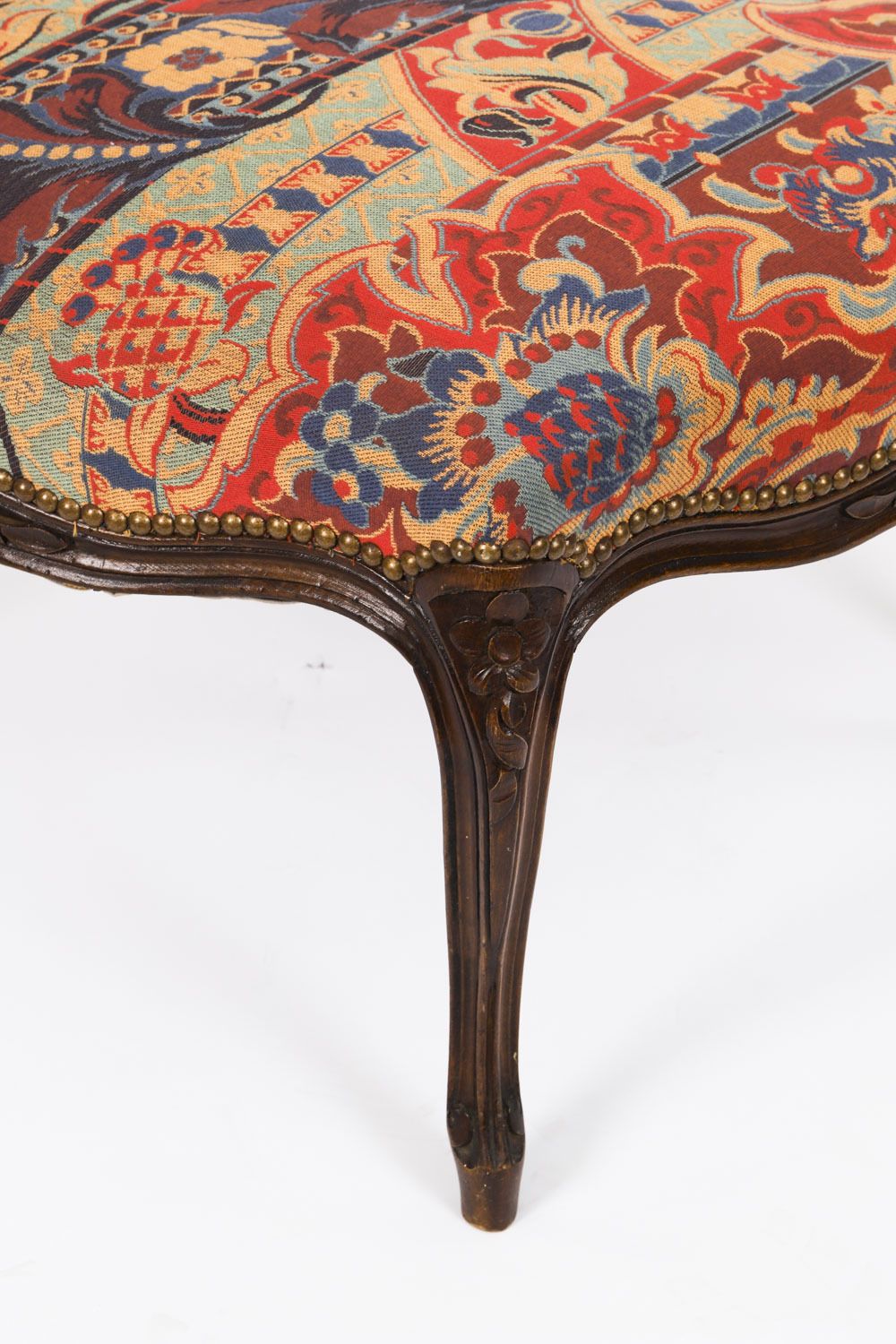 photo vinterior Pair Large French Louis XIV Revival Walnut Stools Circa 1880 19th C