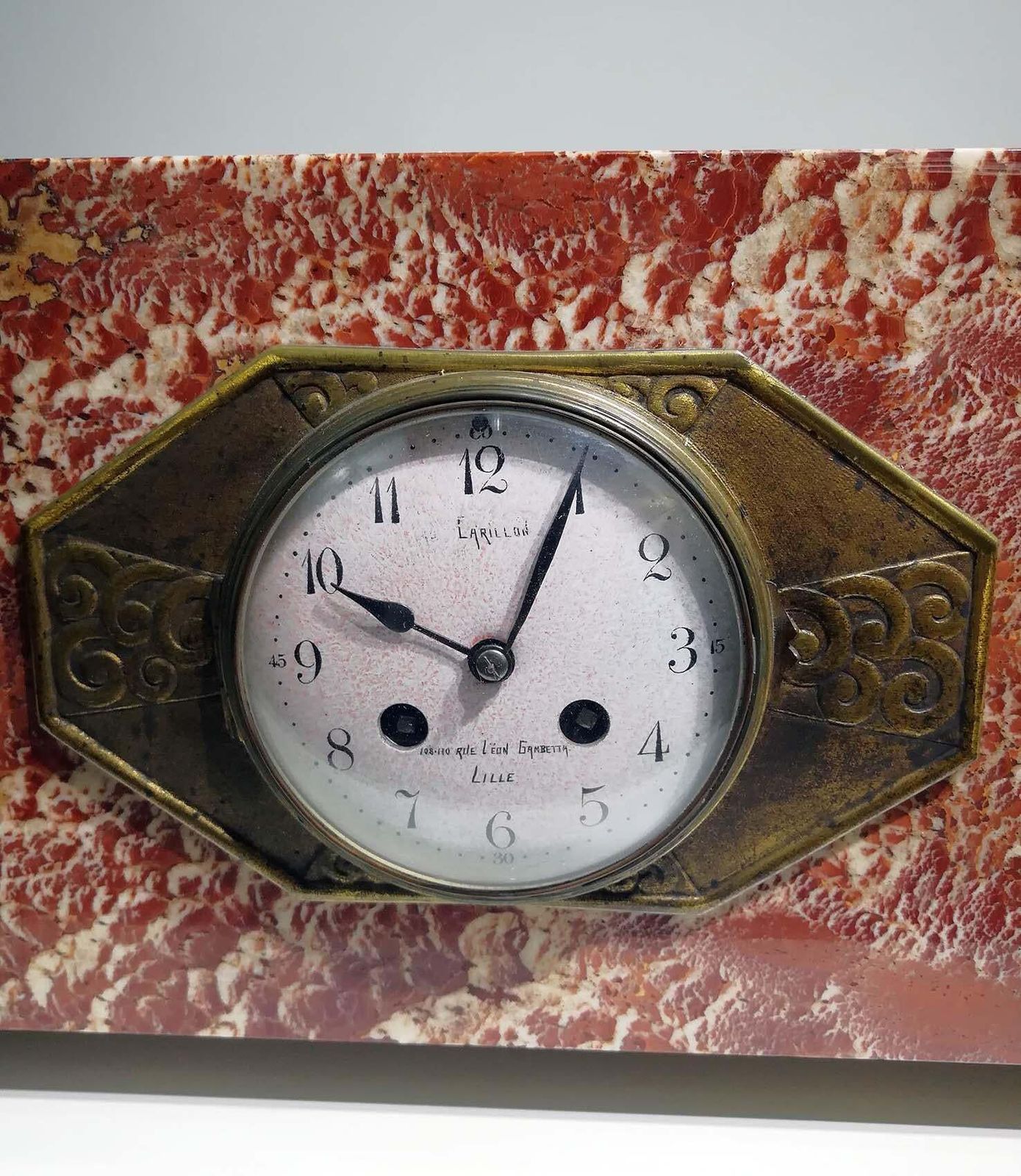 French Art Deco Mantel Clock Set Signed Bennet & Pottier Made In Paris, France photo furniture
