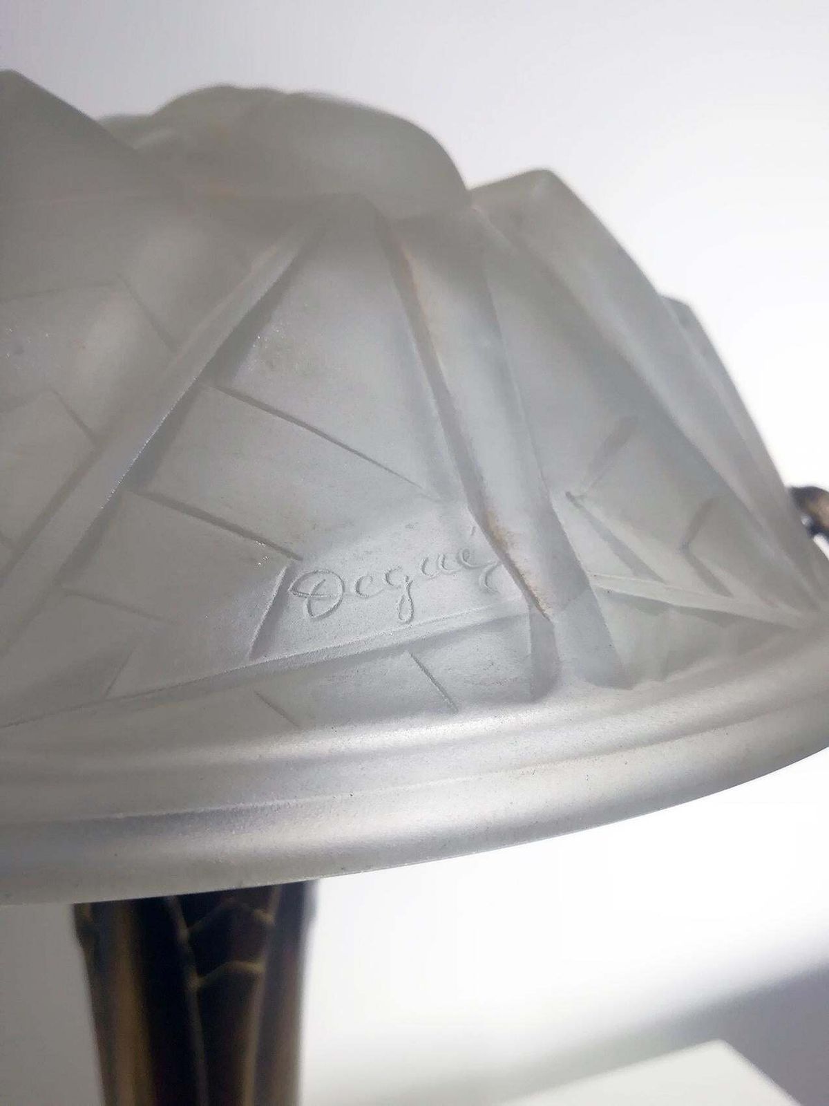Pair Of French Art Deco Table Lamp Signed “Degué” photo buy