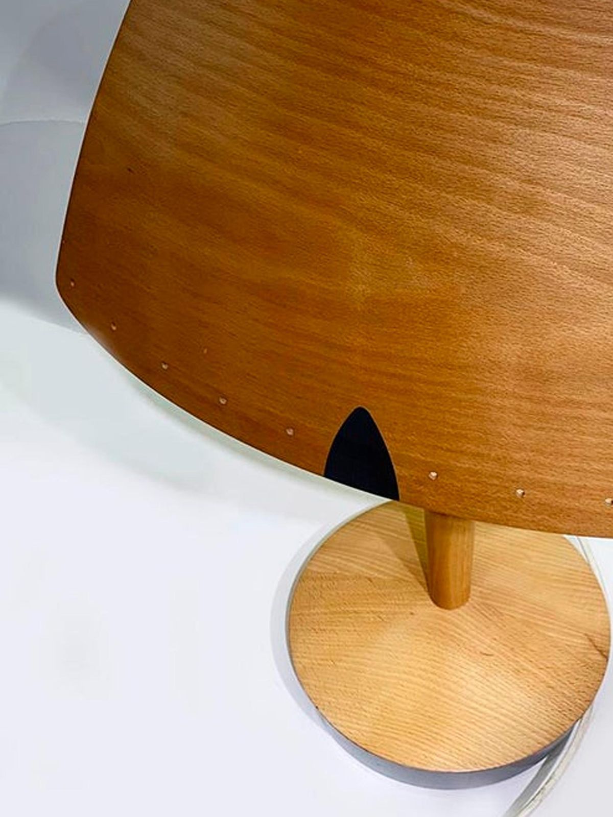 Midcentury French Design Wooden Table Lamp By Lucid, 1970s photo vintage