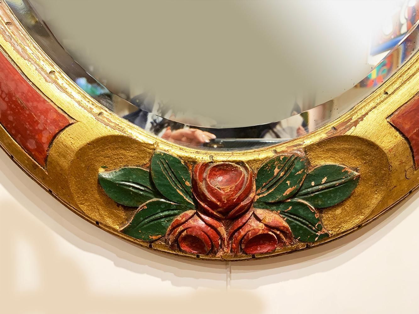 Hand Carved Art Nouveau Wood And Beveled Mirror photo Home Decor