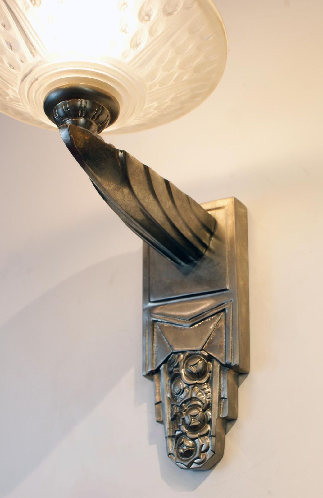 Gorgeous Pair Of French Art Deco Sconces Signed Muller Frères Luneville photo 7314.0