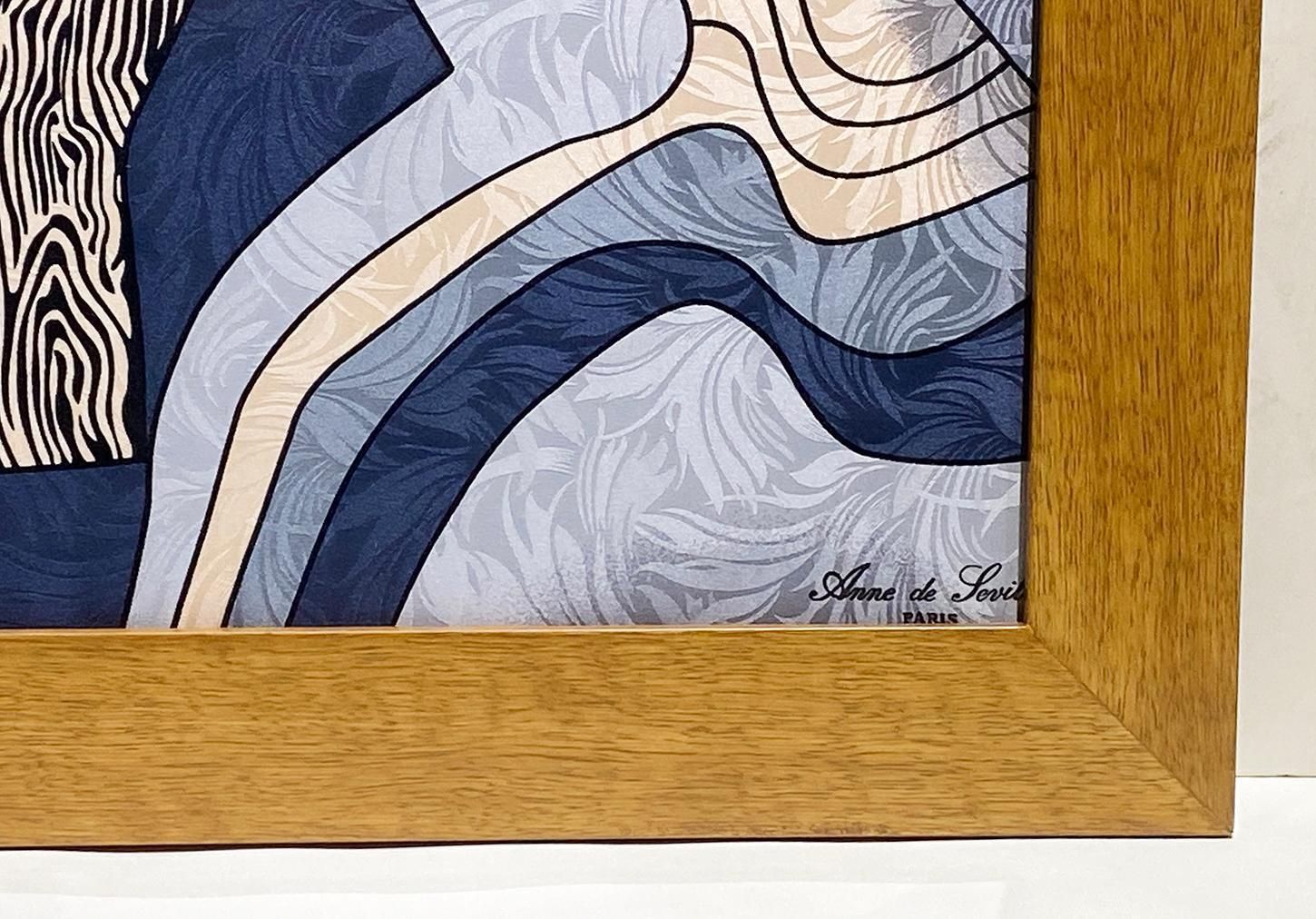 Anne De Sevil Figurative Framed Silk Scarf In The Style Of Pablo Picasso, France photo Art