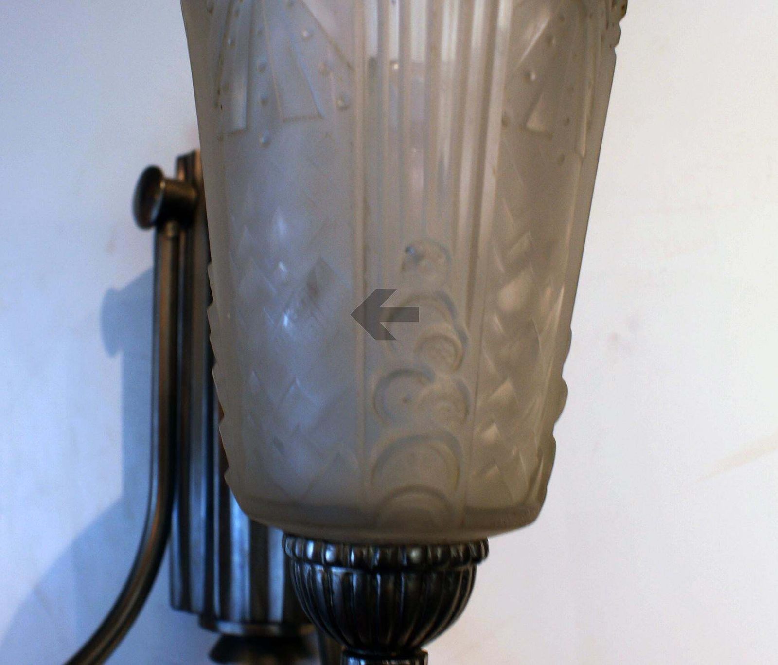 Stunning Pair Of Art Deco Wall Sconces Signed "Muller Freres Luneville" photo vinterior