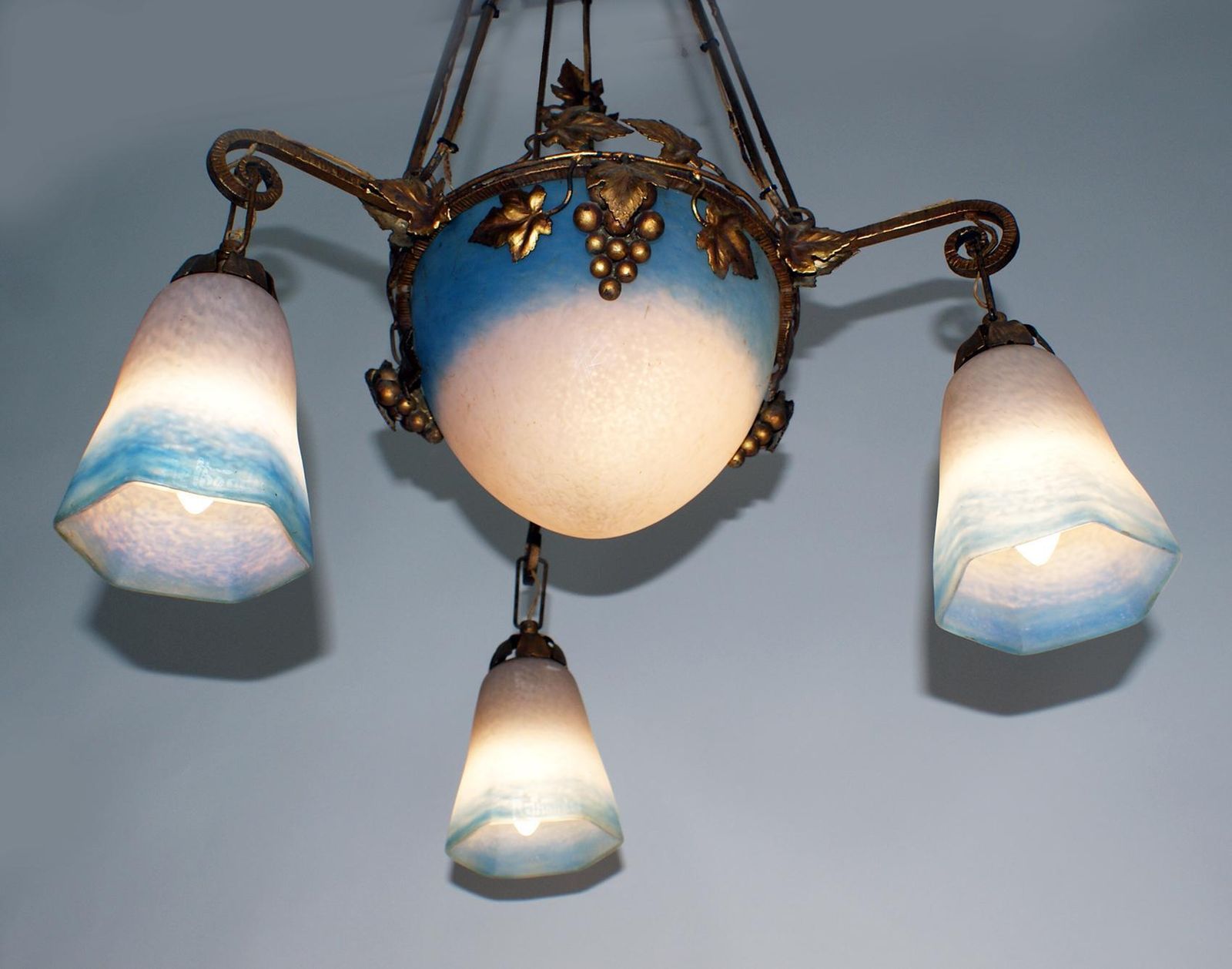 French Art Nouveau Chandelier Signed, “Rethondes”, Region “Hauts De France” photo buy
