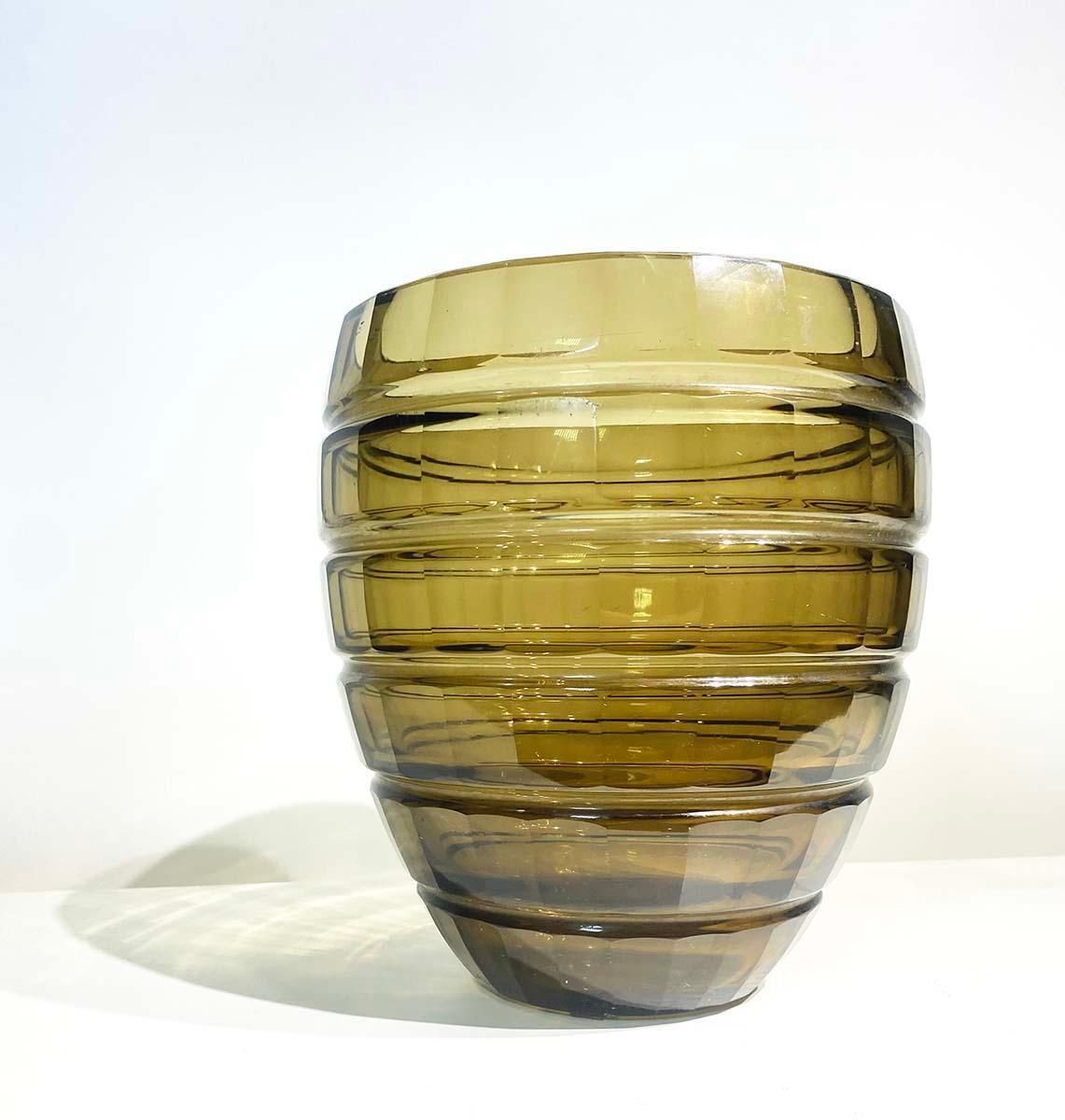 Art Deco Smoked Glass Vase Signed Daum Nancy France Circa 1930 photo furniture
