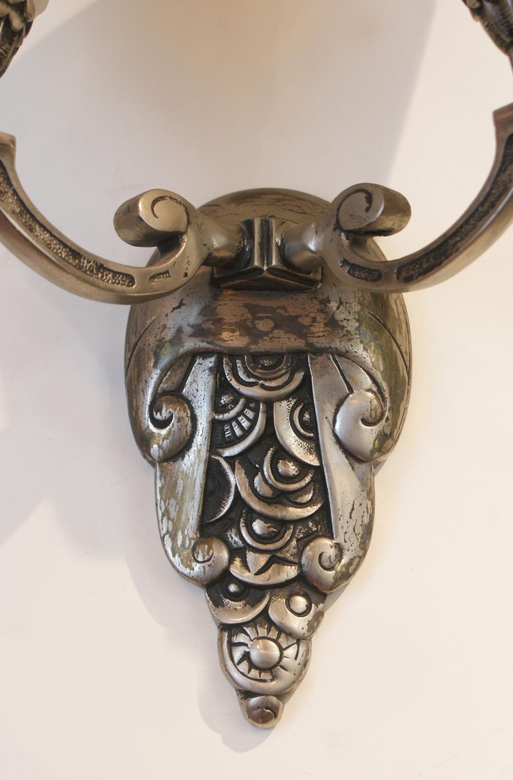 Elegant Pair Of Double Light Art Deco Wall Sconces Signed "Degué", France, 1935 photo vinterior