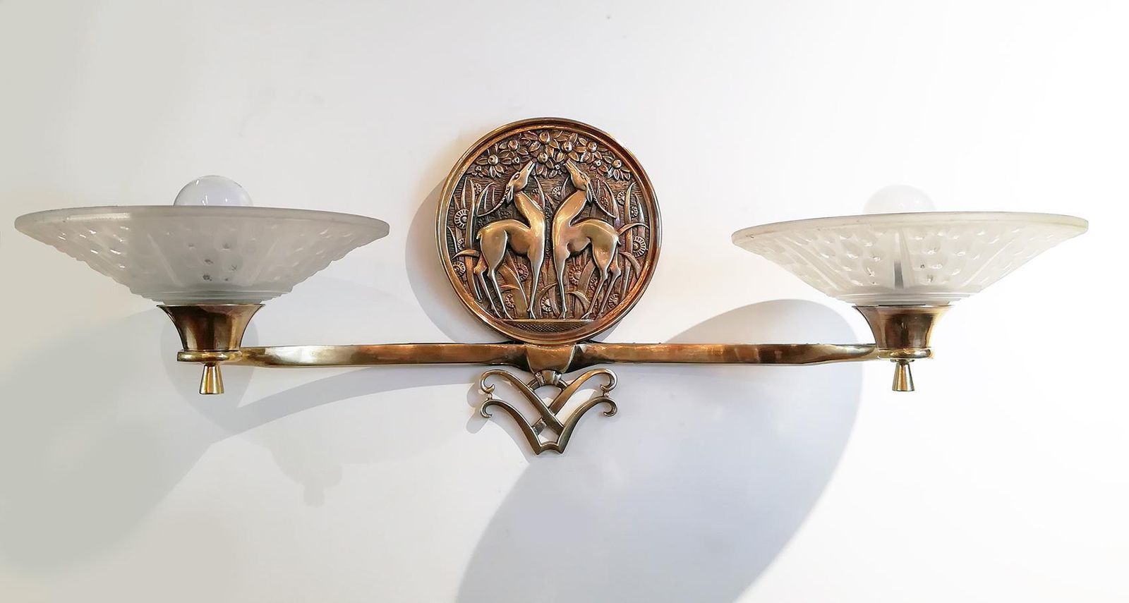 Gorgeous And Rare Pair Of French Art Deco Sconces Signed Muller Frères Luneville photo furniture