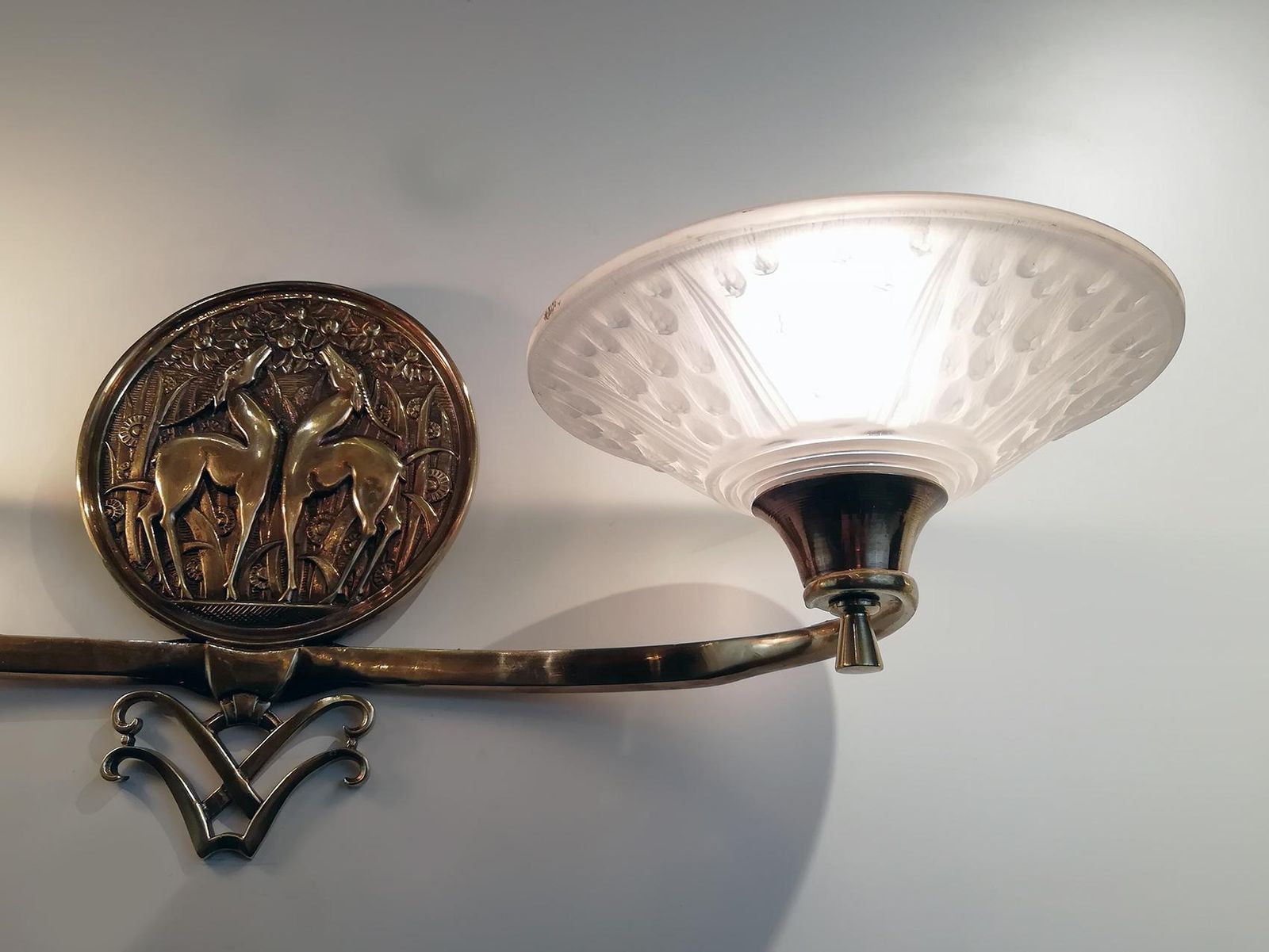 Gorgeous And Rare Pair Of French Art Deco Sconces Signed Muller Frères Luneville photo Lighting
