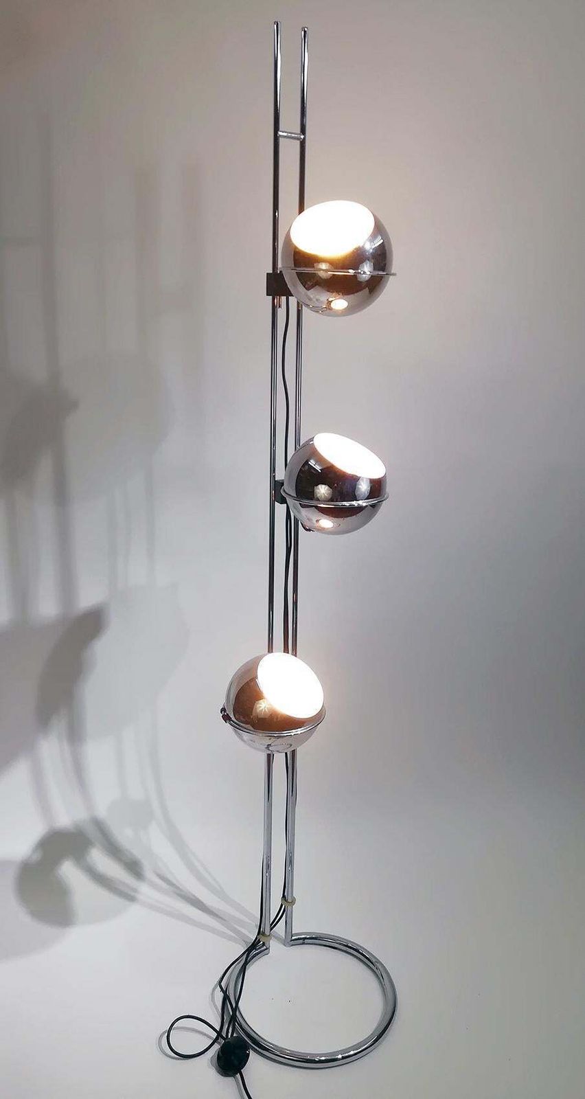 “Goffredo Reggiani” Eyeball Triple Light Floor Lamp, Circa 1970 photo furniture