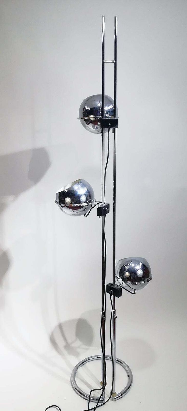 “Goffredo Reggiani” Eyeball Triple Light Floor Lamp, Circa 1970 photo for sale