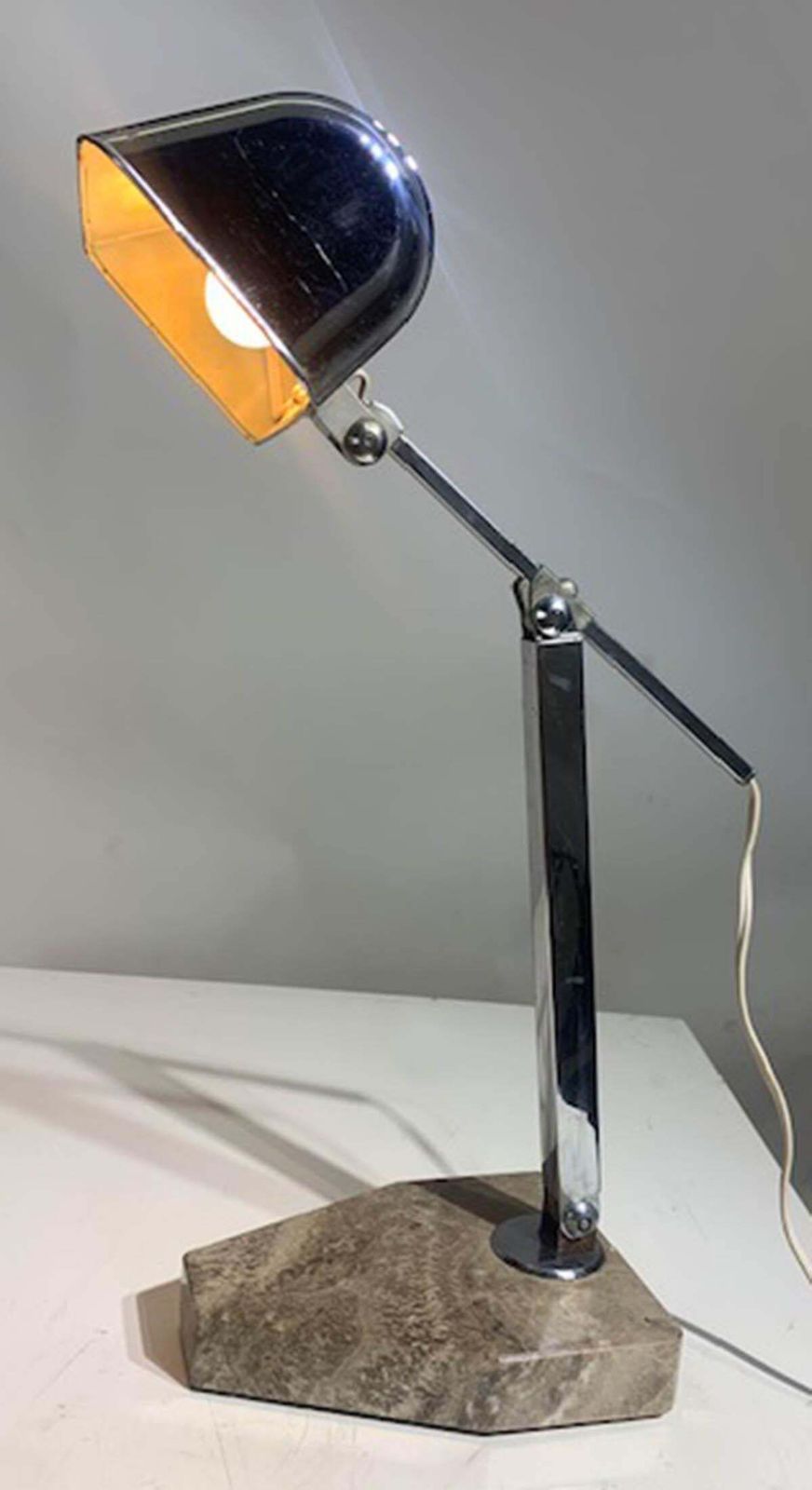 French "Fare" Desk/Banker's Lamp Chrome Adjustable Art Deco From 1930s photo for sale