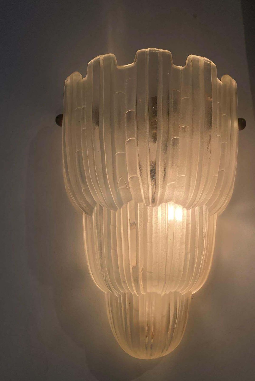 Pair Of French Art Deco "Waterfall" Sconces Signed By Sabino, Circa 1930 photo Lighting