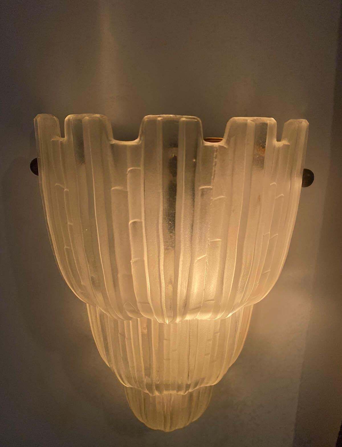 Pair Of French Art Deco "Waterfall" Sconces Signed By Sabino, Circa 1930 photo buy