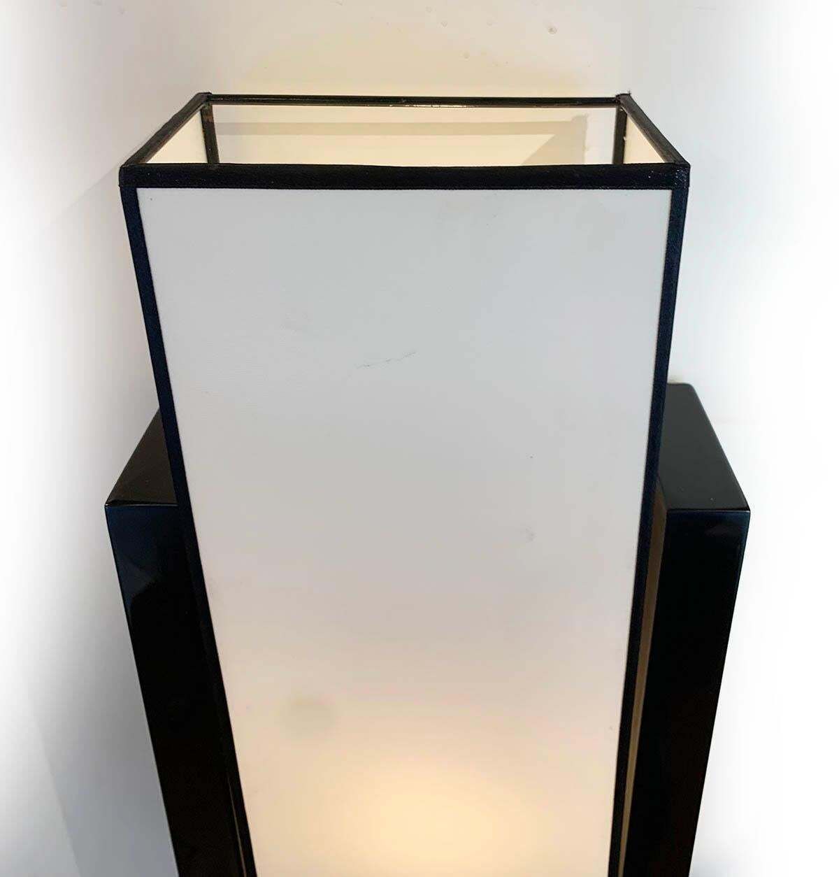 Pair Of Wall Lamps In Black Lacquered Wood Circa 1970 photo Lighting