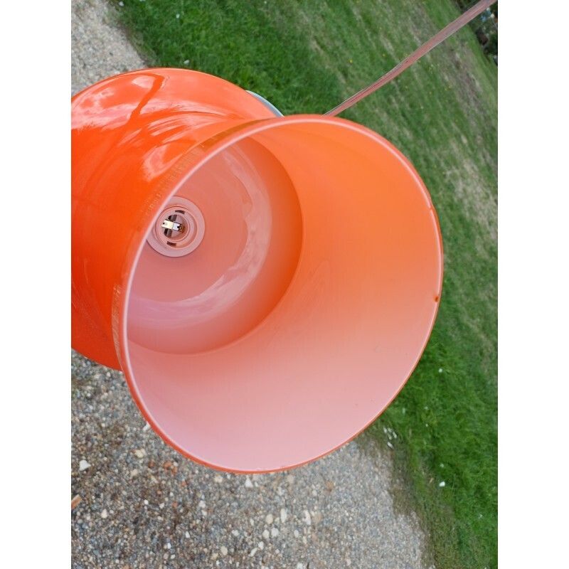 Vintage 70s Opaline Pendant Light photo for sale