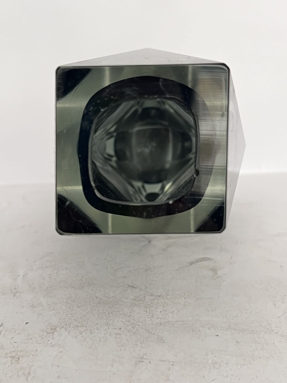 Large Murano Sommerso Faceted Vase, Smoky Grey With Clear, C. 1960s–70s photo Home Decor