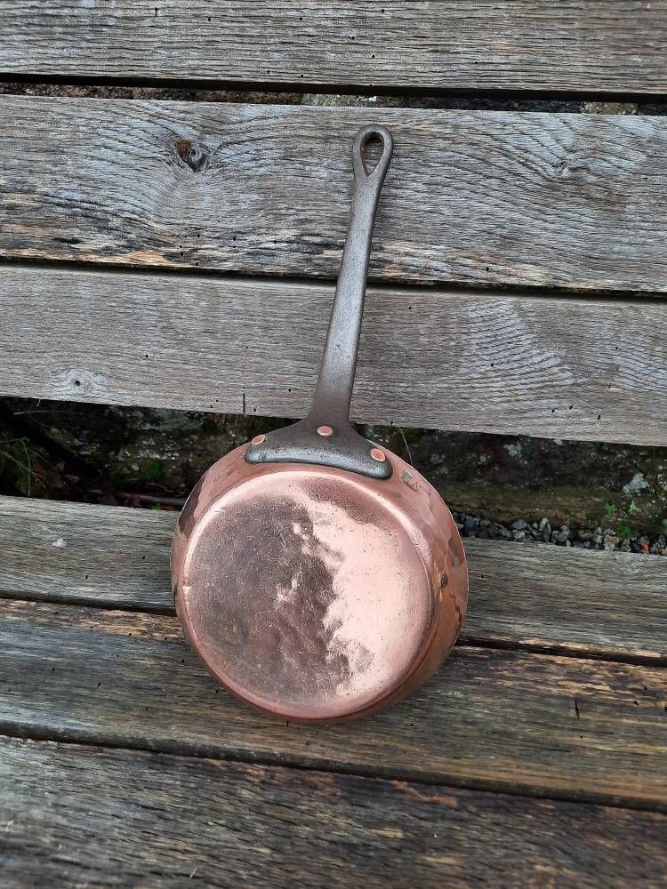 Vintage Dehillerin Copper Saute Pan: Tin Lined French Skillet