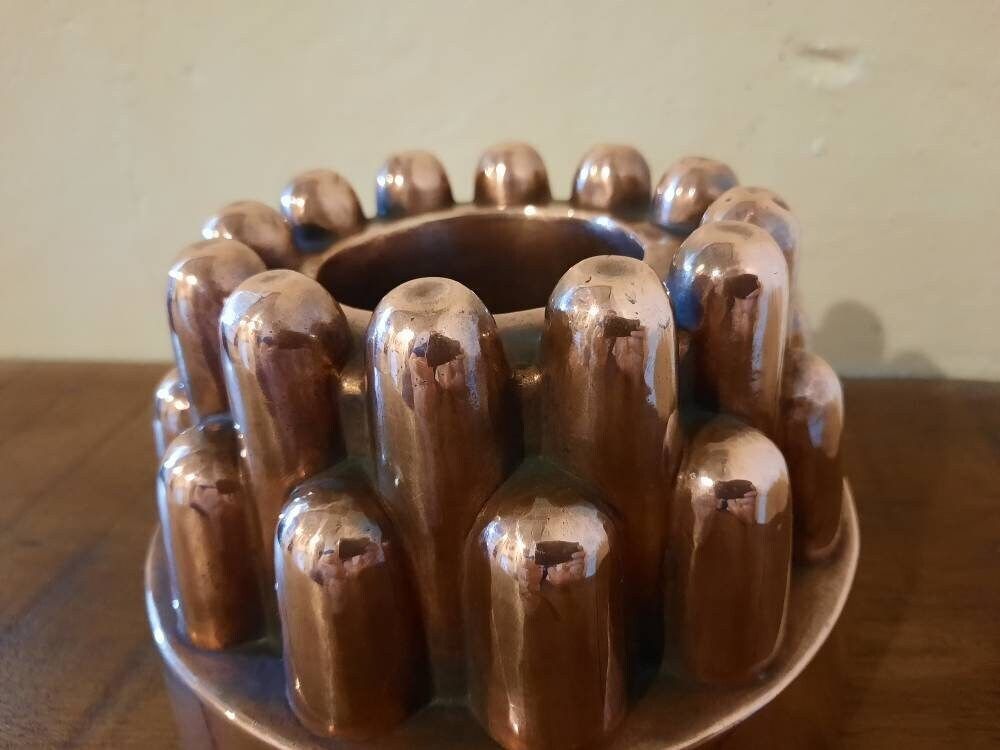 Antique French Copper Jelly Mold: Victorian Kitchen Decor photo furniture