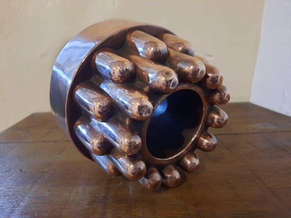 photo for sale Antique French Copper Jelly Mold: Victorian Kitchen Decor