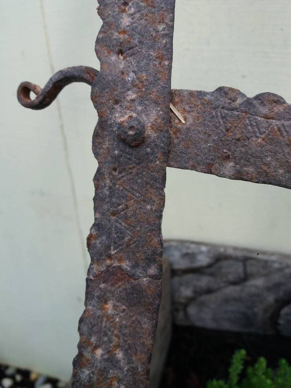 Antique French Iron Candle Holder: Religious Wall Decor, Napoleon Era photo Home Decor