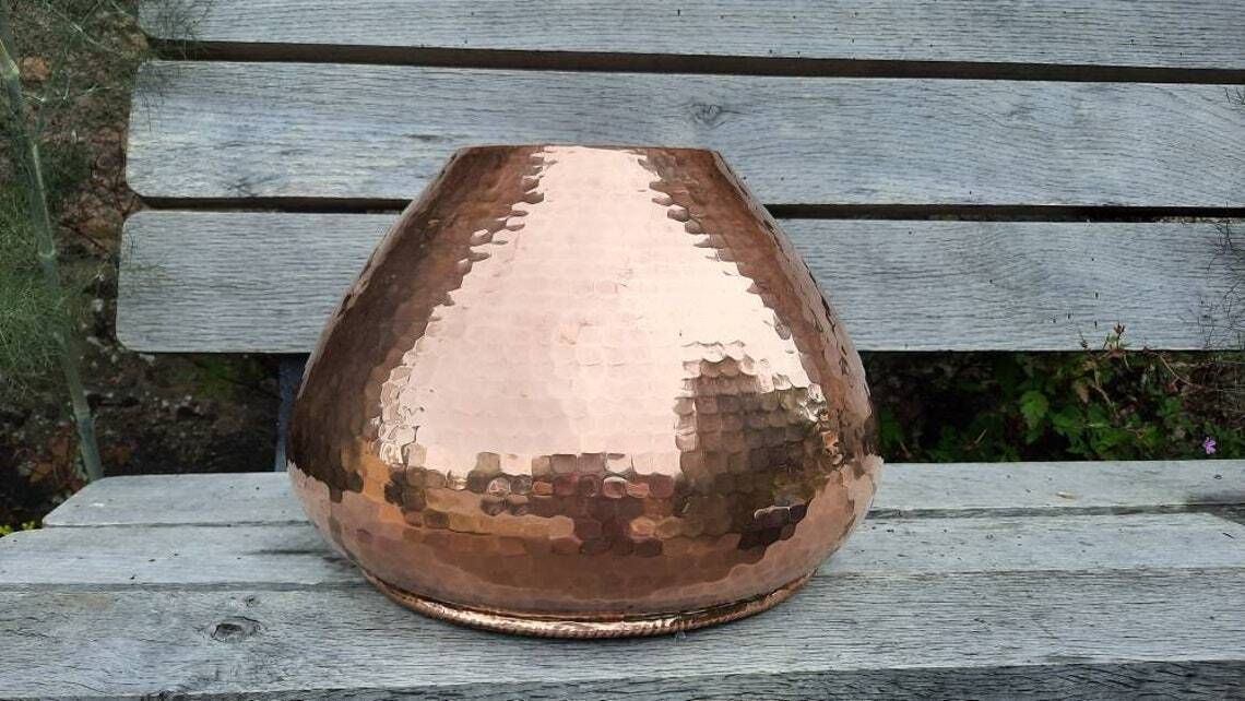 Rare Copper Plant Pot: Vintage French Champagne Ice Bucket photo vinterior