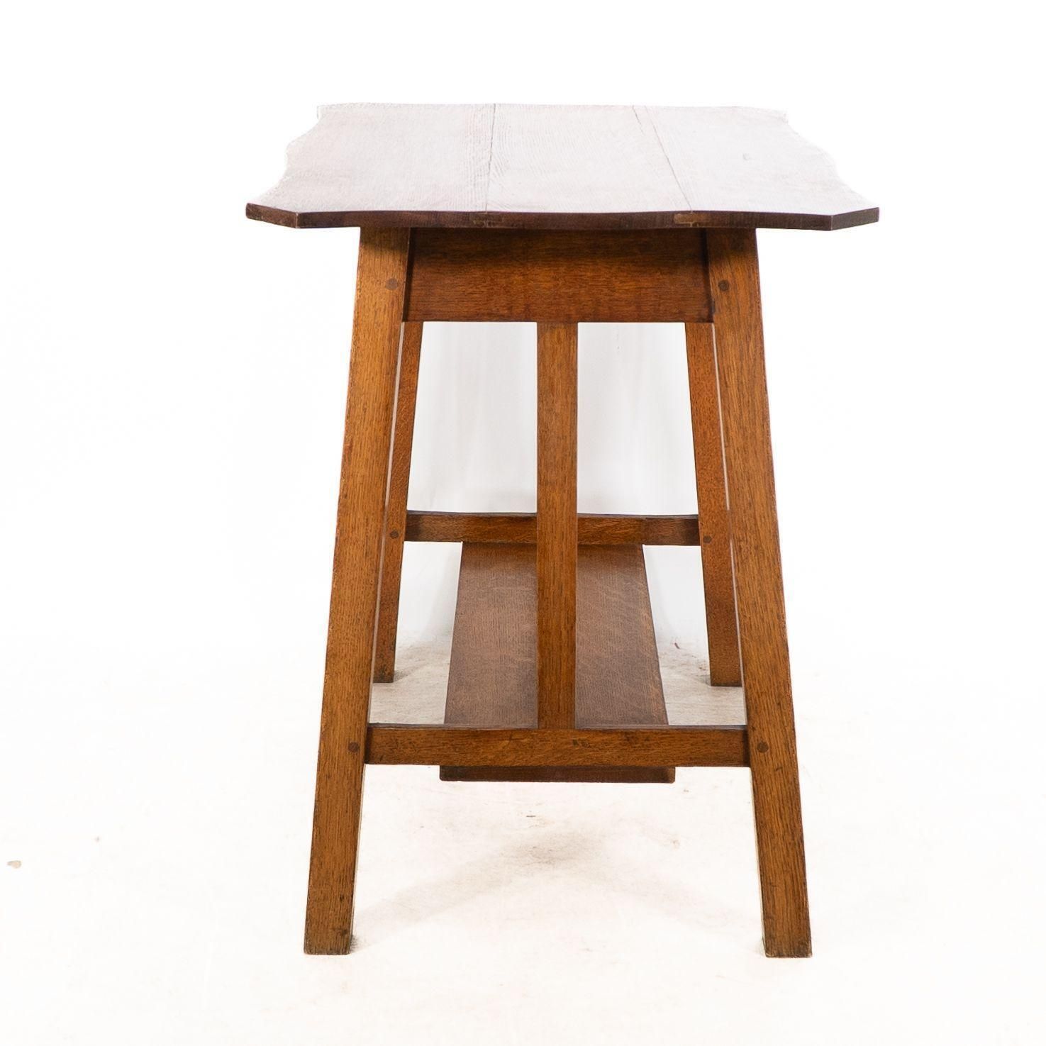 Liberty And Co. A Robust Arts And Crafts Oblong Oak Sidetable photo Furniture