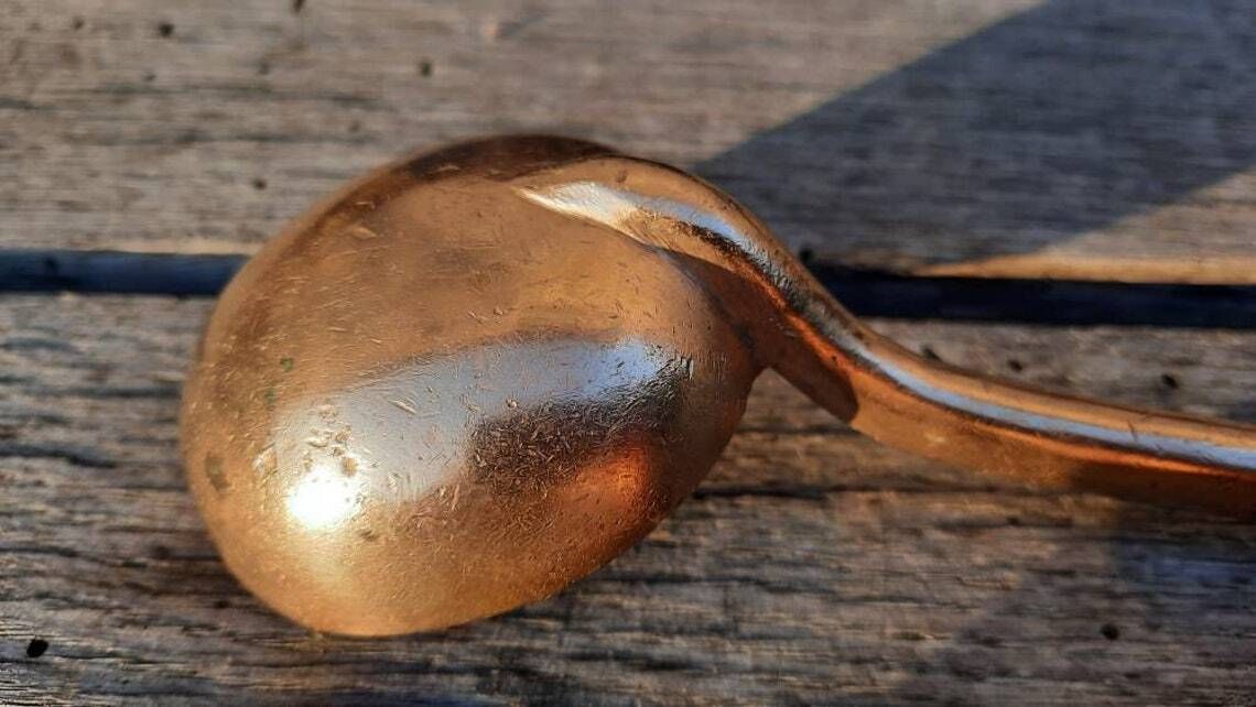 photo for sale Antique Bronze Sauce Ladle: French Chateau Kitchen Utensil