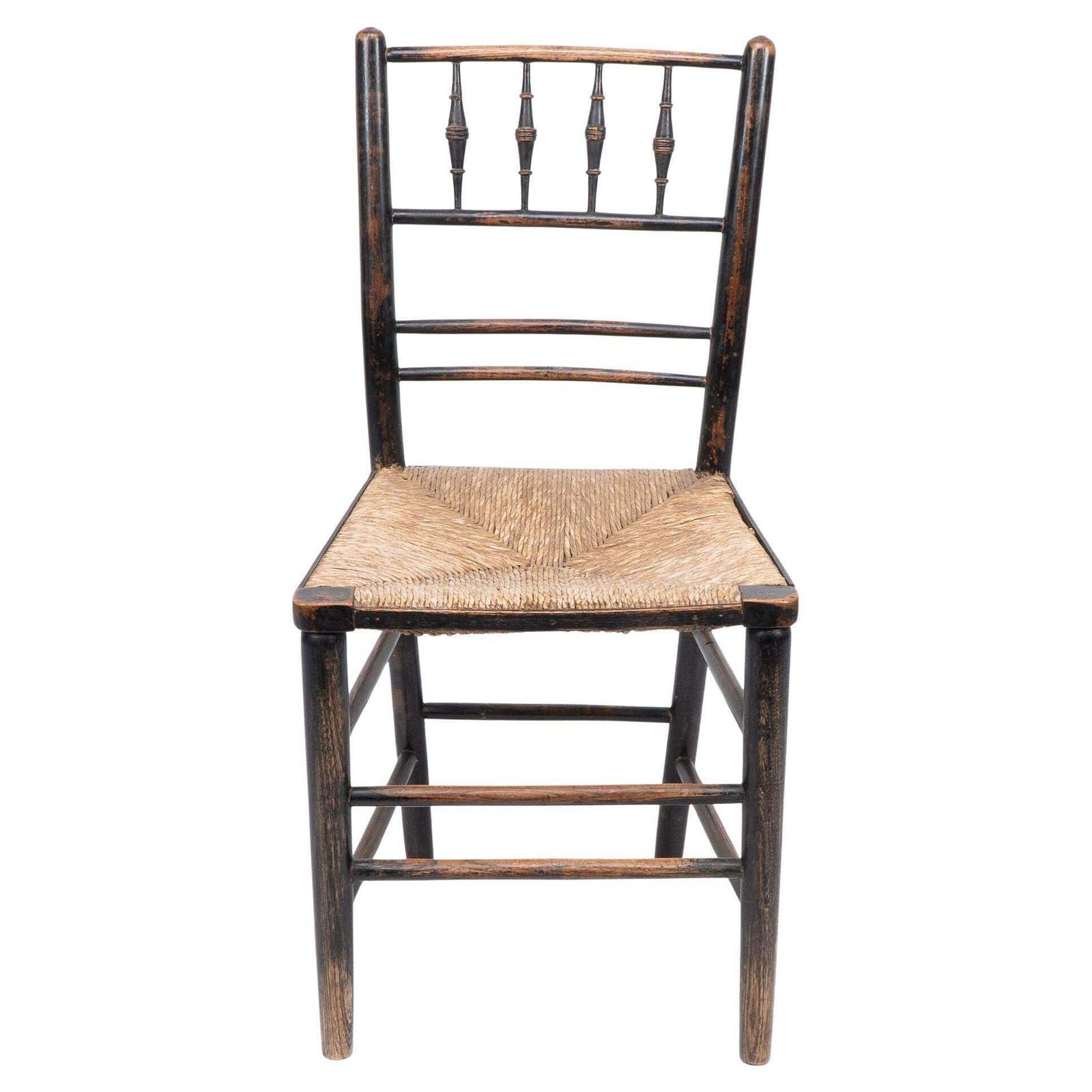 Attributed To Philip Webb Aesthetic Movement Original Rush Seat Sussex Chair photo furniture