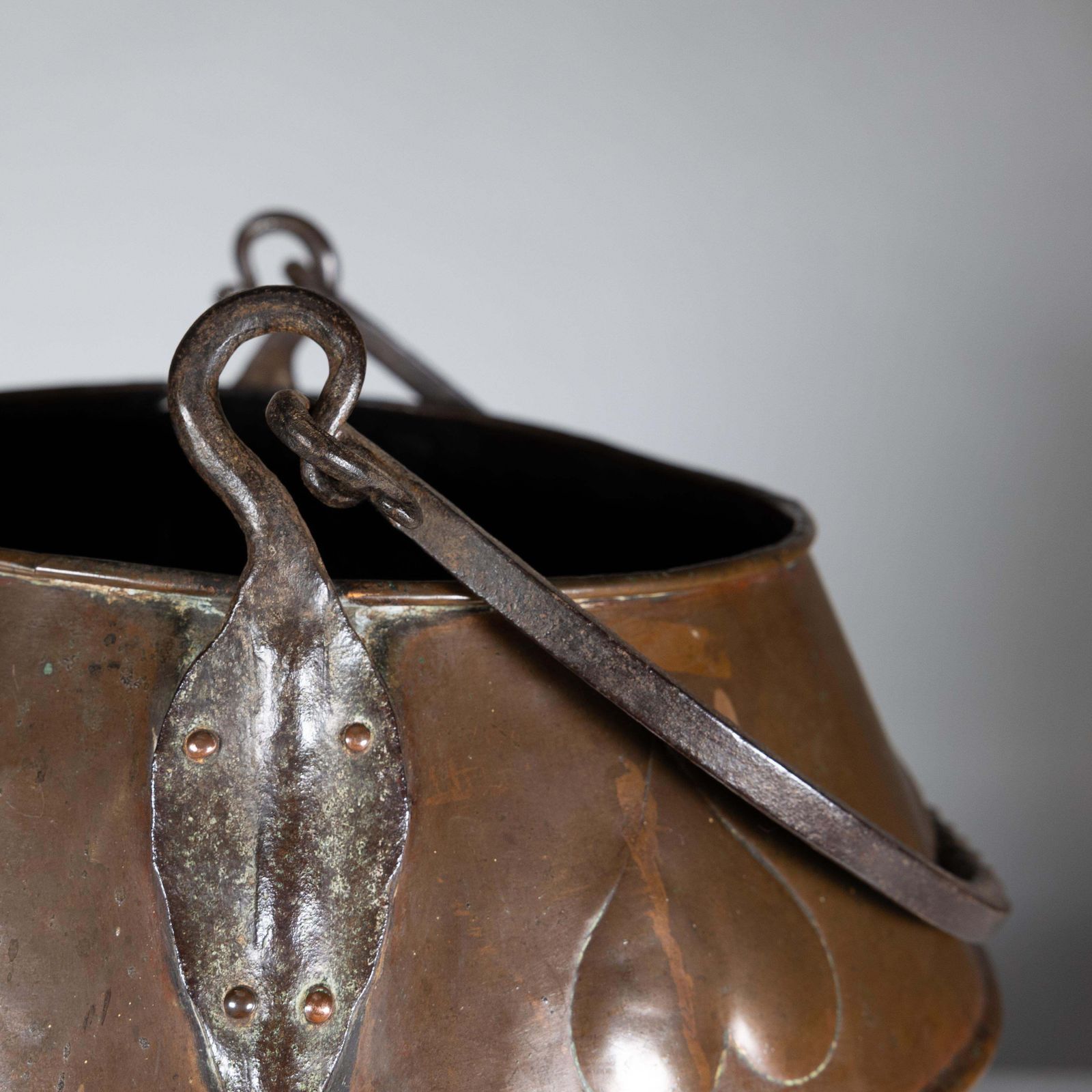 photo buy An Arts And Crafts Copper Coal Bucket With Stylized Heart Decoration
