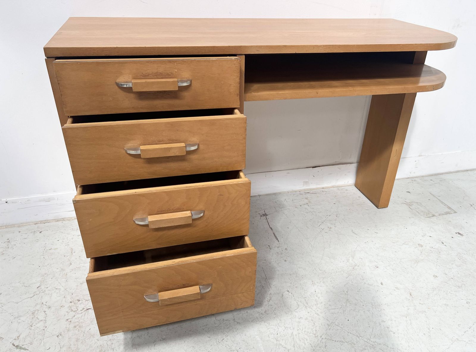 photo for sale 20th Century Maple Veneer Style Desk