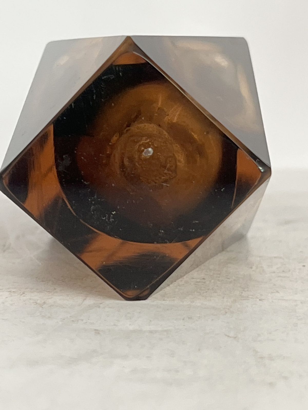 Murano Faceted Brown Glass Vase (22cm X 9cm), 1960’s photo for sale
