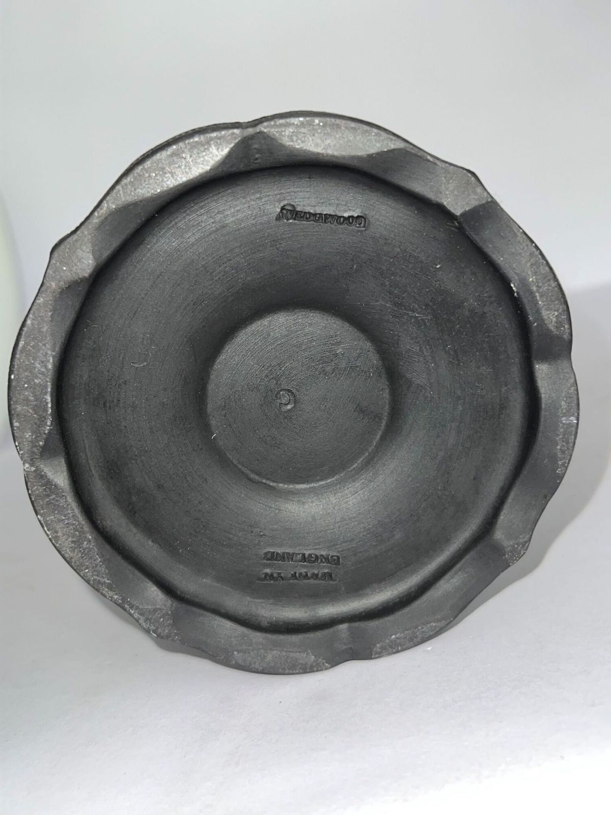 19th Century Wedgwood Black Basalt Trumpet Vase – Floral & Vine Relief photo Home Decor