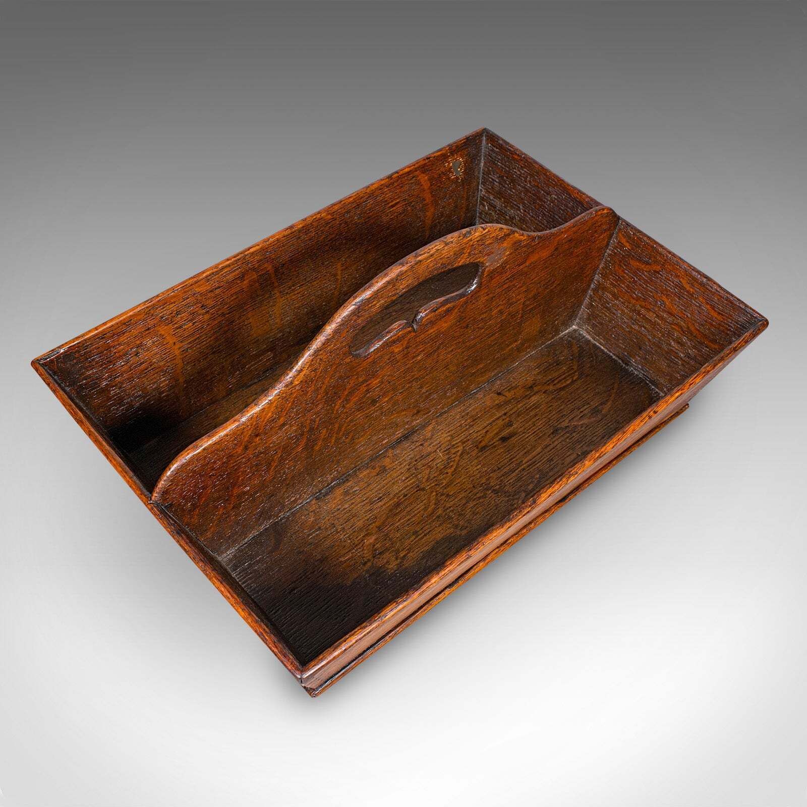 Antique Ladies Country Kitchen Work Box, English, Oak, Garden Trug, Victorian photo vinterior