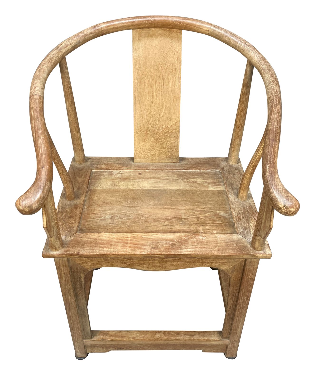 A Pair Of Chinese Pickled Elm Horseshoe Armchairs photo Furniture