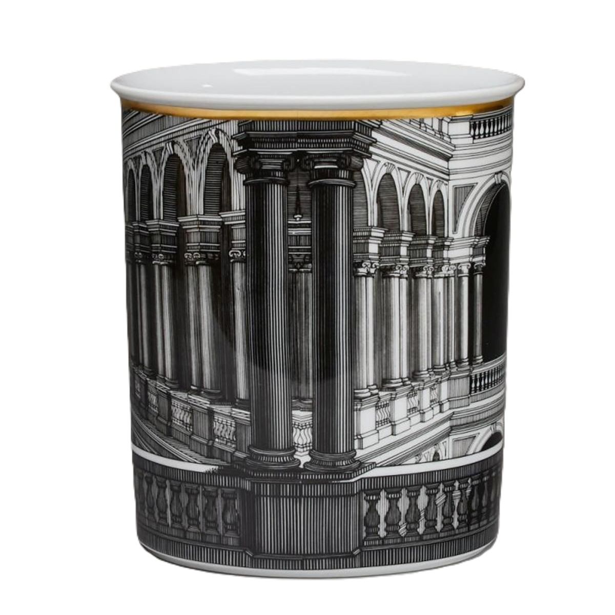 Fornasetti For Rosenthal – “Palladiana” Porcelain Oval Cachepot 1990
