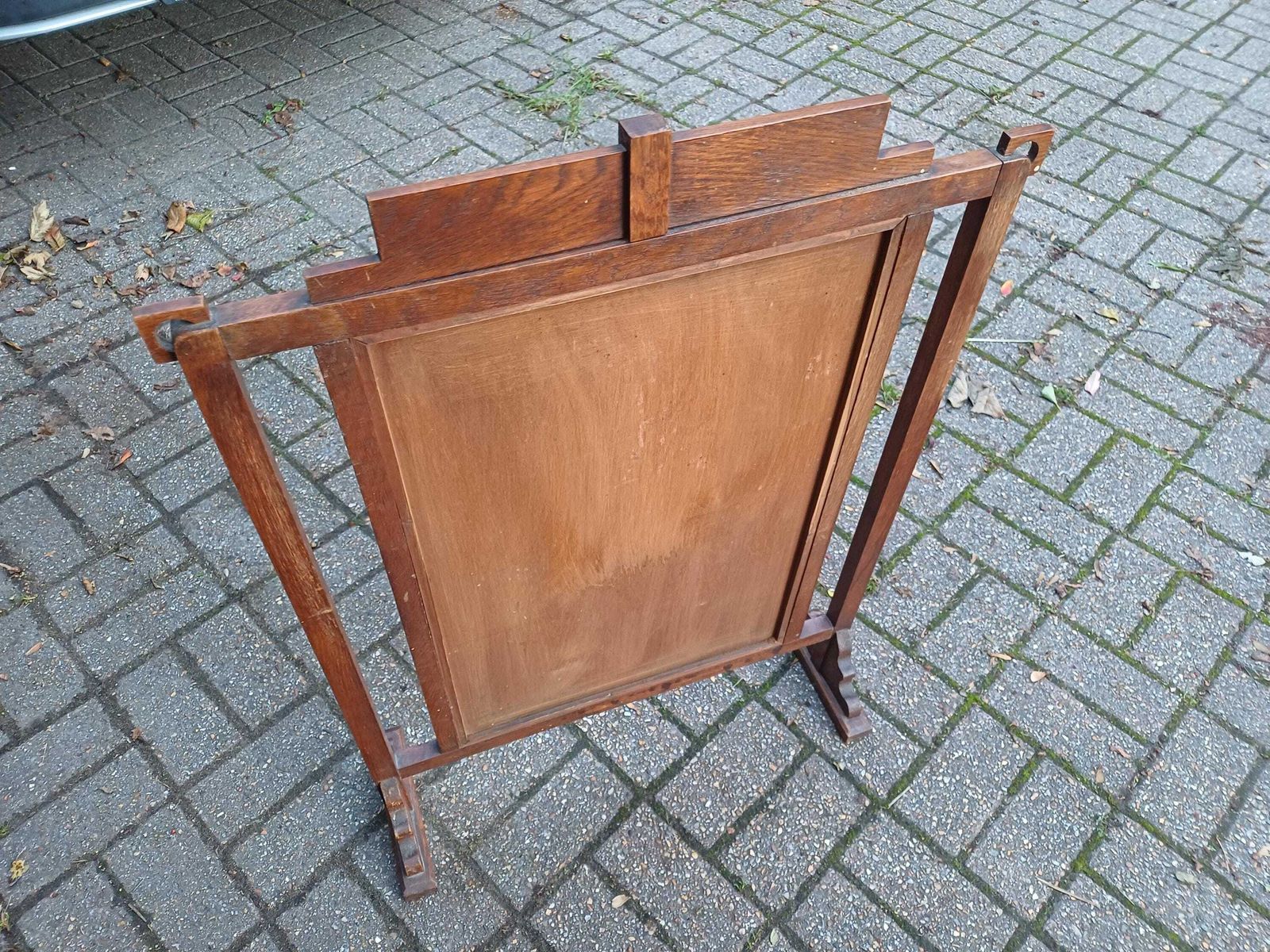 photo for sale Rare Antique Arts & Crafts Fire Screen With Art Deco Frame Art Nouveau Inlaid Panel – Unique Bespoke Decorative Piece Fireplace Guard