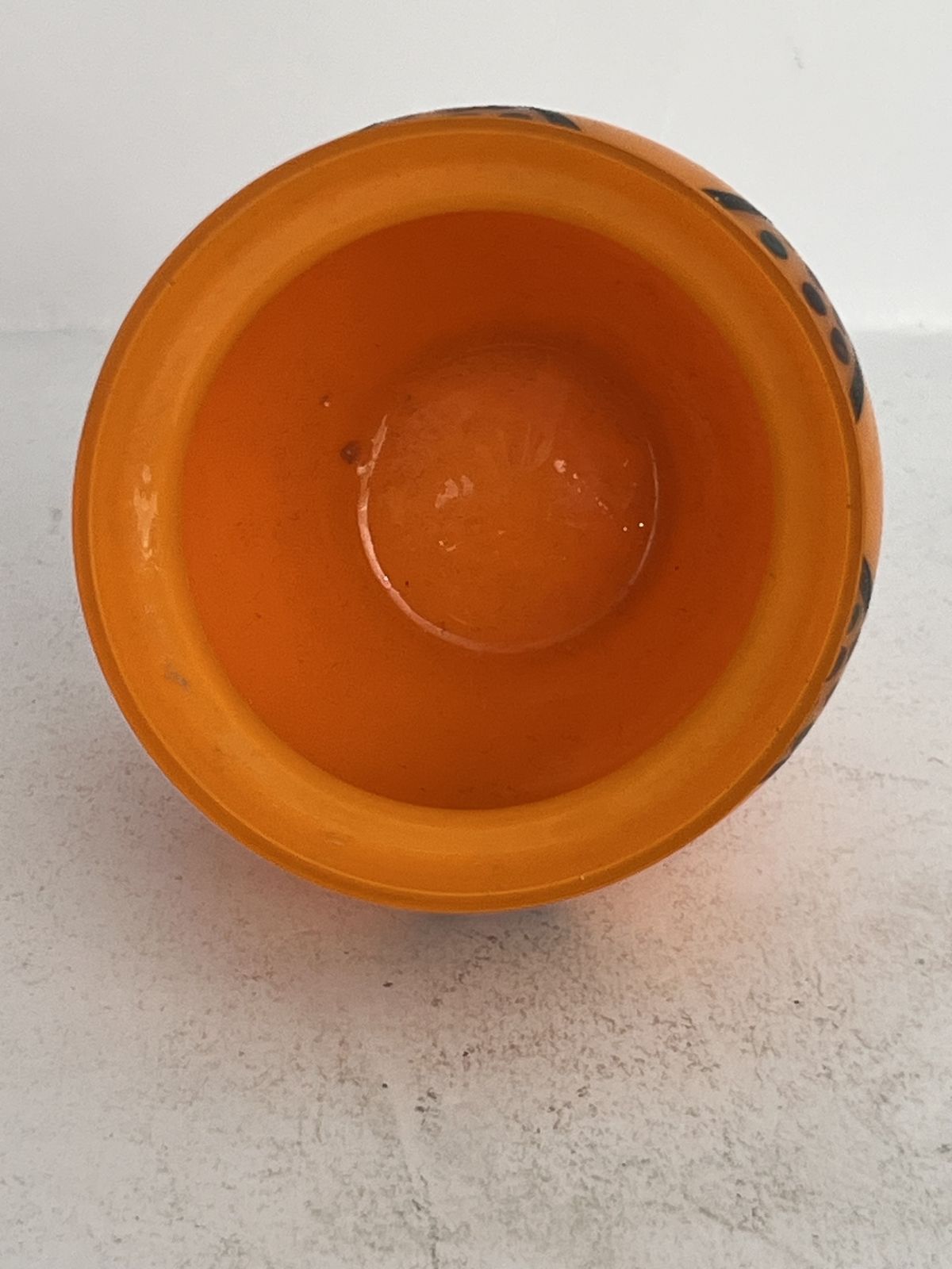 Hand Painted Orange Glass Vase With Polychrome Enamel Decoration, C. 1910–1930 photo buy