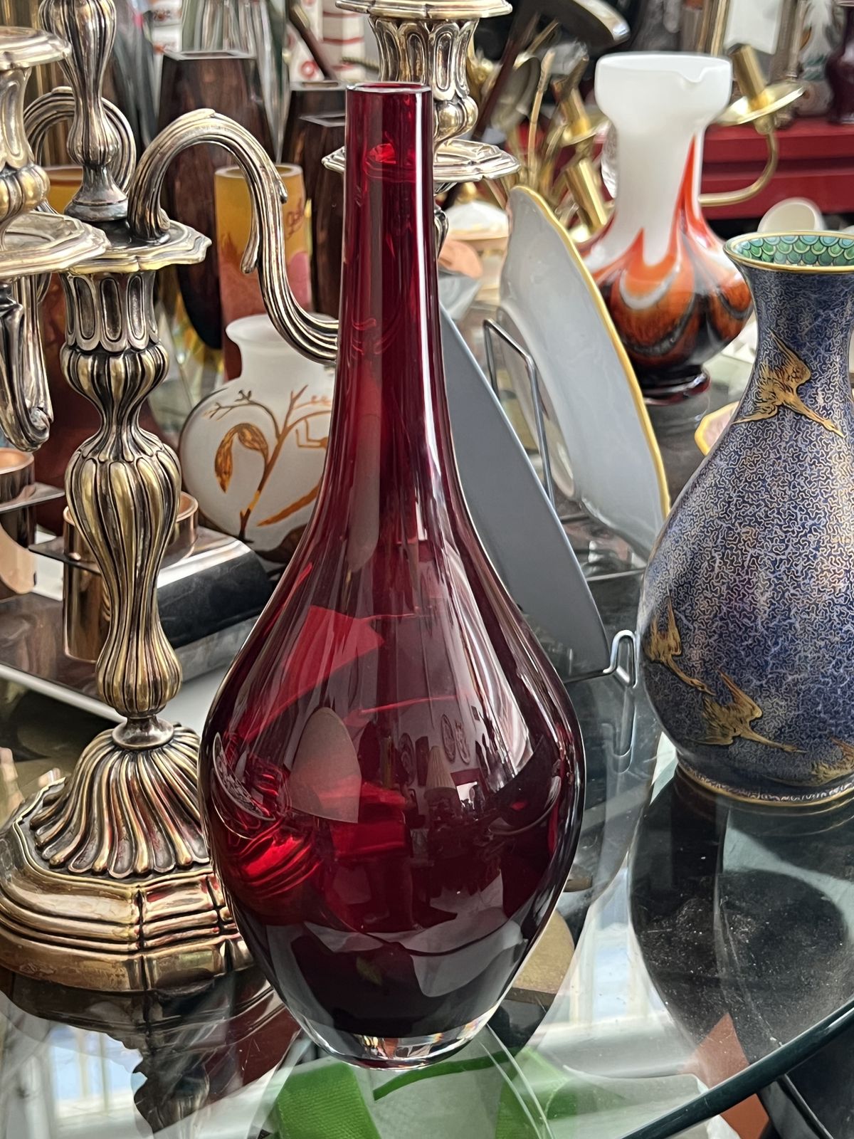 Ikea “Salong” Ruby Red Tall Vase By Johanna Jelinek – Modernist Scandinavian Design photo Home Decor