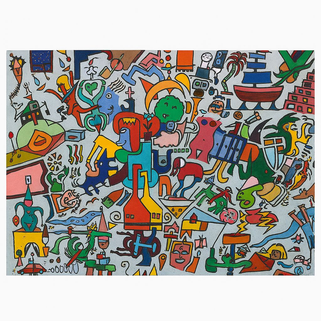 Kristian Haugen Johansen , There Was A Time, 1987 Gouache/Oil On Board. 36.50cm X 49.50cm