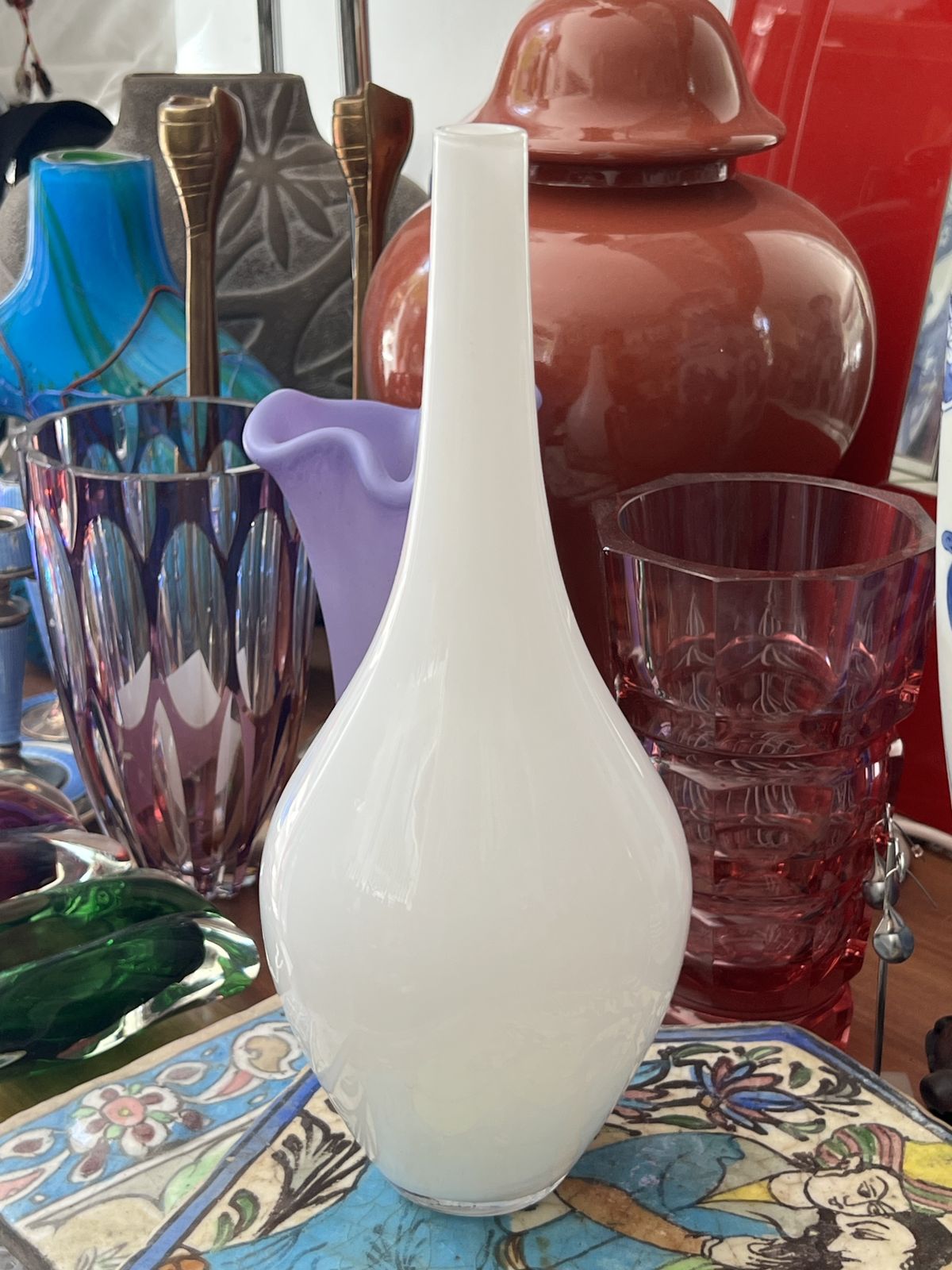 Ikea “Salong” White Tall Vase By Johanna Jelinek – Modernist Scandinavian Design photo for sale