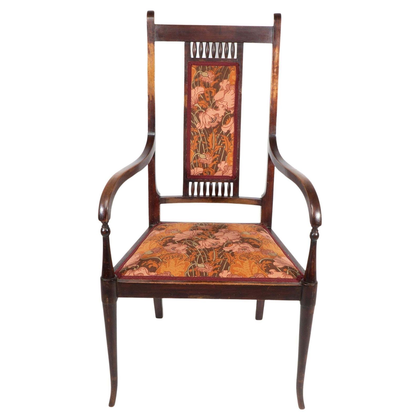 George Walton For John Rowntree's Cafe. An Arts And Crafts Walnut Armchair photo furniture