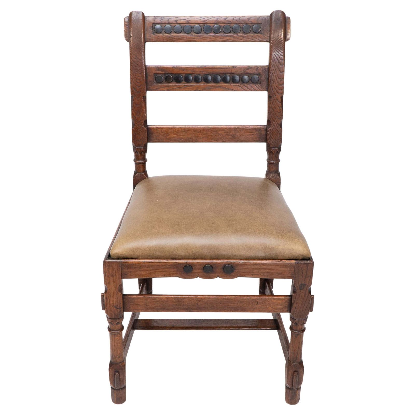 J P Seddon Attri. An Aesthetic Movement Oak Side Chair With Ebonized Circles photo furniture