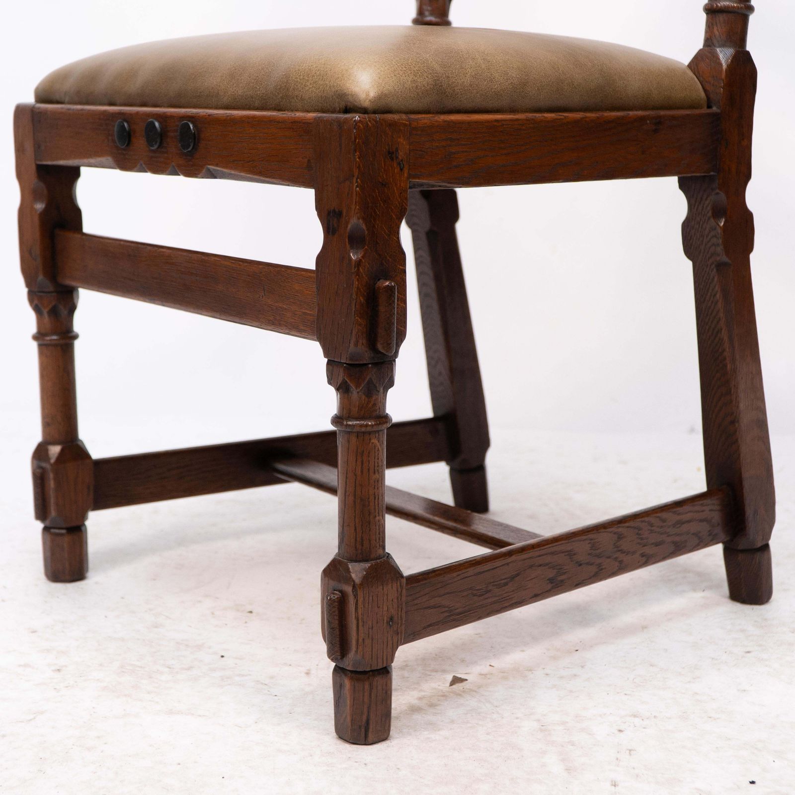 photo buy J P Seddon Attri. An Aesthetic Movement Oak Side Chair With Ebonized Circles
