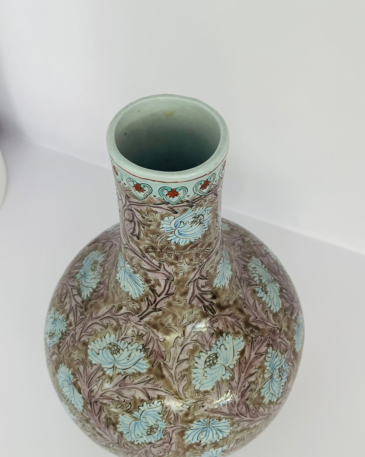 Qing Dynasty Style Porcelain Vase – Qianlong Mark Republic Period Early 20th Century photo Home Decor