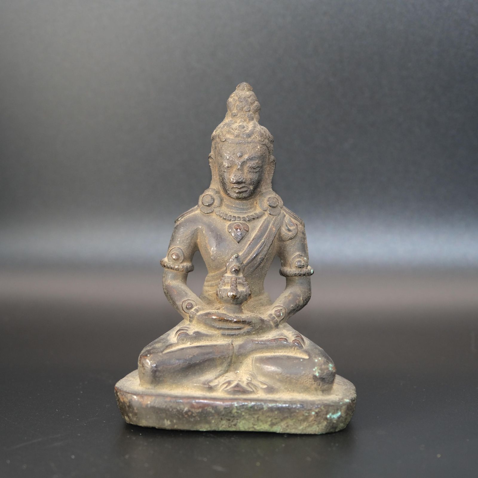 Buddha Amitayus Sculpture – 18th Century Bronze Buddha Statue – Himalayan Art, Antique Tibetan photo furniture
